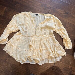 Mustard colored boho blouse